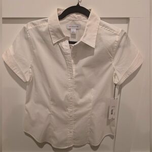 Liz Claiborne white short sleeve shirt Size S NWT